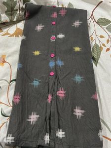 Stylish Grey Kurta with Colorful Print