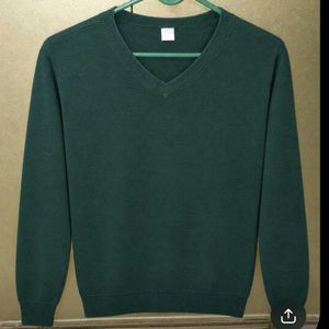 Men's Green V-Neck Sweater