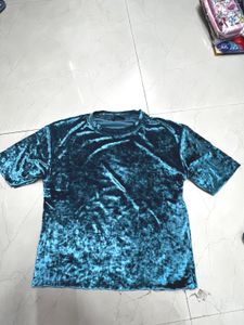 Teal Velvet Tee