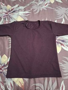Ribbed Burgundy Top