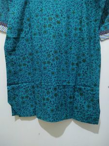 Green Floral Leaf Print Kurta