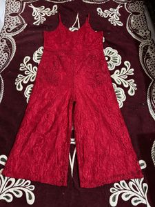 Red Lace Jumpsuit