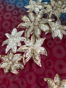 Vintage Red Sequin Saree