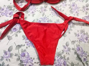 Red Tie Bikini Set