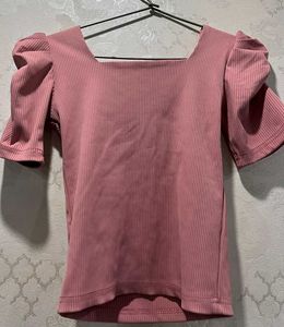 Chic Puff Sleeve Square Neck Top