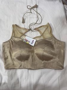 Golden Sheer Neckline Blouse