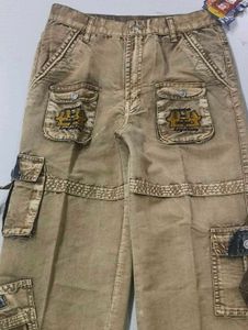 Vintage Y2K Khaki Multi-Pocket Cargo Pants