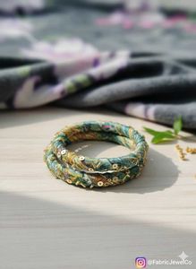Handcrafted Fabric Bangles (Set Of 2)