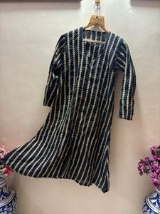 handwork Striped Black &amp; Beige Kurta