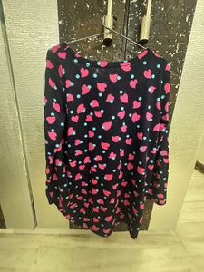 Cozy Heart Print Nightshirt