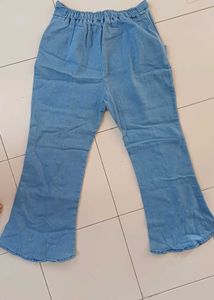 Pearl Embellished Denim Flares