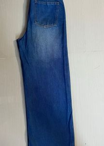 Wide Leg Blue Denim Jeans