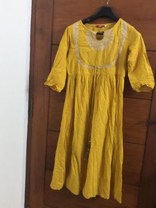 Yellow Cotton Anarkali