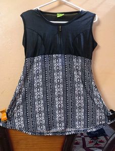 Boho Chic Denim &amp; Print Dress/Top