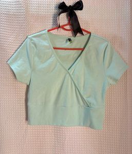 Mint Green Wrap Crop Top