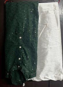 Elegant Green Kurta with Sequins