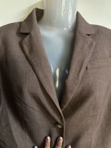 Classic Brown Two-Button Blazer
