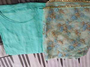 Beautiful Teal Embroidered Suit Set