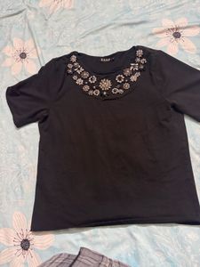 Embellished Black Top