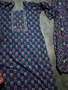 Blue Floral Kurta Set