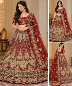 Heavy Bridal Maroon Stone work Lehenga