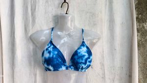 I. Blue Tie-Dye Bikini Top