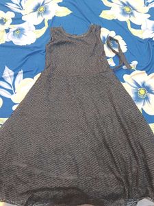 Sparkly Black Sleeveless A-line Dress