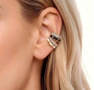 Chic Ear Cuff with Black & White Stones