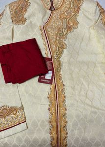 Elegant Cream & Gold Sherwani