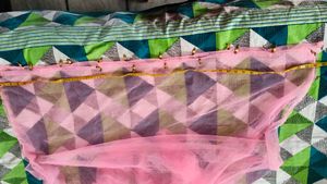 Elegant Pink Tulle Dupatta