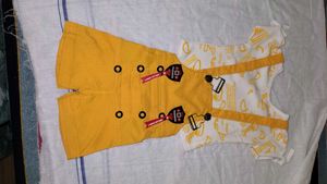 Cute Yellow Suspender Shorts Set