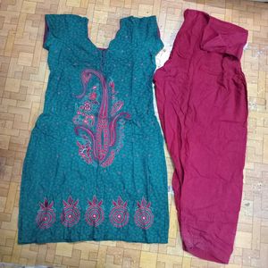 Teal & Maroon Indian Salwar Kameez Set
