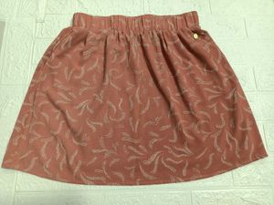 Women's Red Floral Print A-Line Skirt 30 to 34