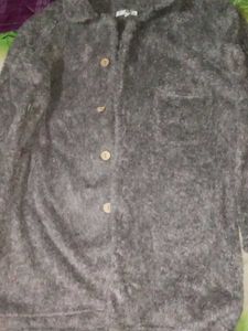 Cozy Grey Button-Down Coat