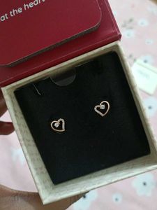 rose gold beautiful heart earring