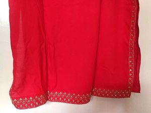 Red Embellished Kurta