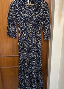 Aeropostale Navy Blue Floral Maxi Dress