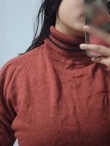 Rust Turtleneck Sweater