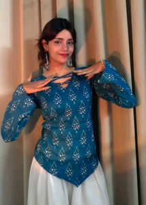 Stylish Blue Printed Kurti