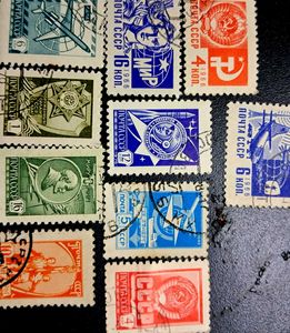 10 CCCP stamps (1970s)