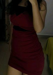 Stunning Red Ruched Halter Dress