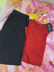 Comfy Black Shorts & Red T-shirt Set