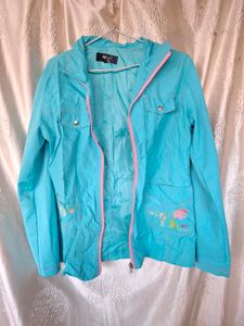 Blue Floral Embroidered Jacket