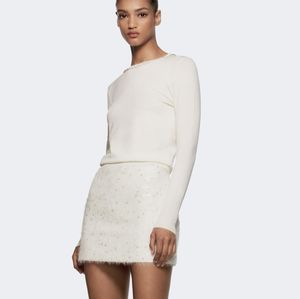 Zara Sweater with Embellished Neckline