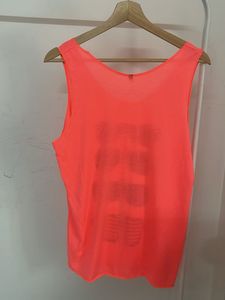 Neon Orange Tank Top with Sunglasses Print