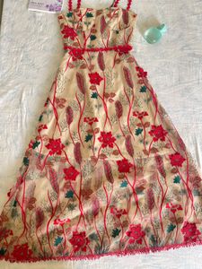 Embroidered Midi Dress