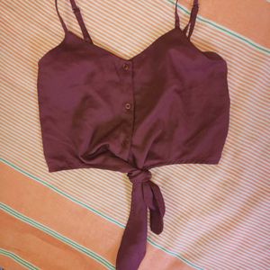 Plum Button-Up Camisole Top