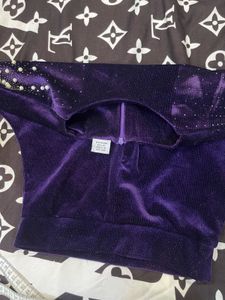Purple Velvet Embellished Top