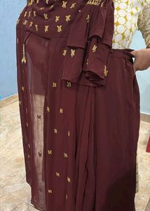 Brown Embroidered Lehenga Choli Set