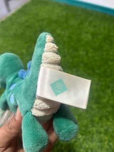 S11P / TEX BABY Green Dinosaur Rattle Plush Toy